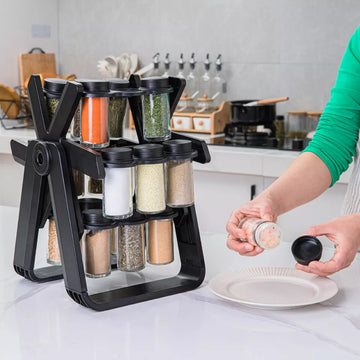 18in1 Rotating Ferries Wheel Glass Spice Rack - My Store