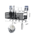 Metal Meshed Wall-Mounted Shelf with Hooks - My Store