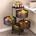 Rotating Kitchen Storage Trolley - Round - My Store