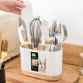 Kitchen Cutlery Drainer with Wooden Base - My Store