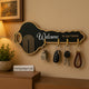 Modern Key-Shaped "Welcome" Wall Key Holder