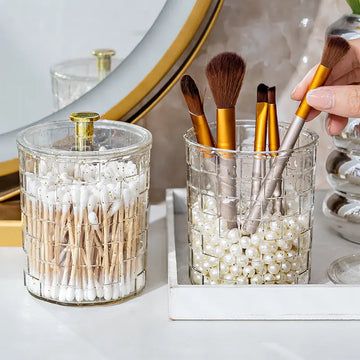 Acrylic Round Cotton Bud Holder - My Store