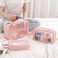 3 pcs set PU Leather Travel Cosmetics Washbag - My Store