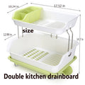 2 Tier Drainer Dish Rack - Plastic - My Store