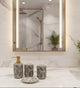 Premium 4-piece ceramic bathroom accessory set with textured leaf pattern including soap dispenser, toothbrush holder, tumbler, and vanity tray for modern bathroom decor.