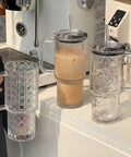 Premium 750ML glass tumbler with leak-proof lid, reusable water bottle for home, office, gym, travel, and daily hydration.