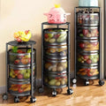 Rotating Kitchen Storage Trolley - Round - My Store