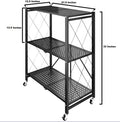 Foldable Kitchen Trolley 3-Layer - My Store