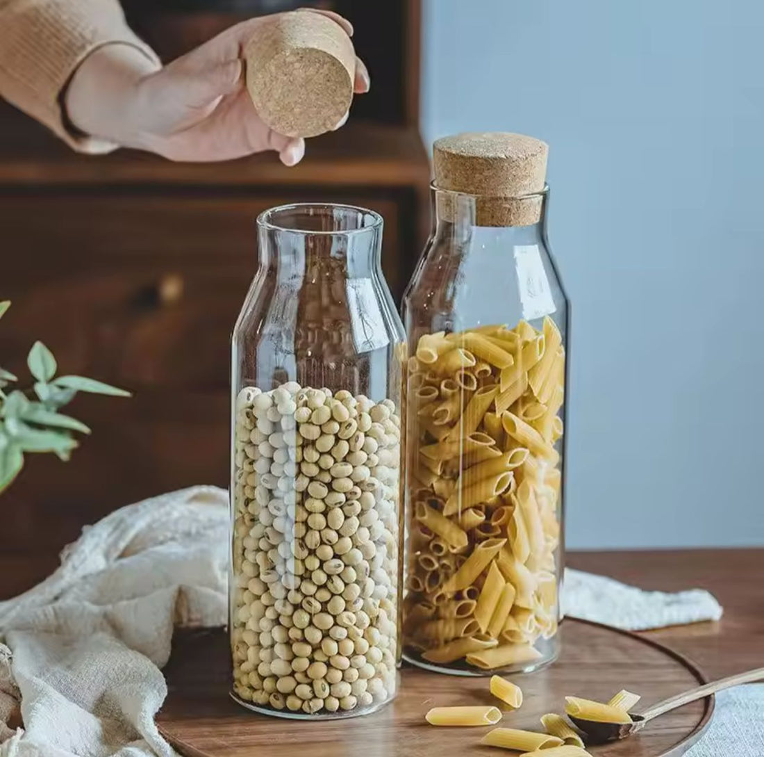 Glass Bottles with Cork Stopper