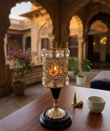 Luxury Gold Crystal Candle Holder