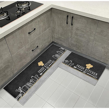 2 Pcs Kitchen Mats Non Slip Water and Oil Absorbent Dustproof Kitchen Rugs Indoor Floor Mats