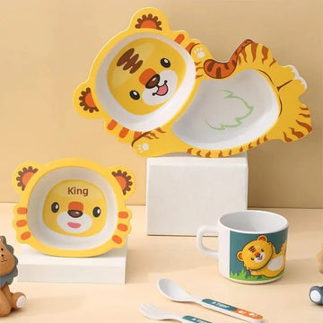 Cartoon Tiger Kids Dinnerware Set – 5 Pcs