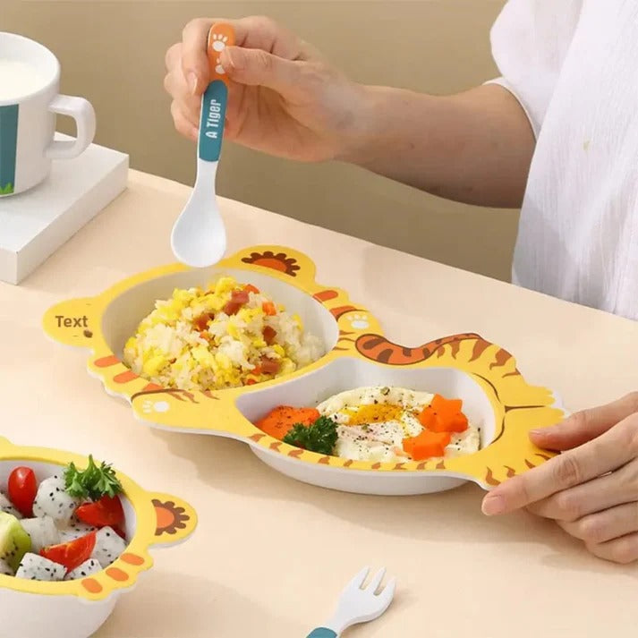 Cartoon Tiger Kids Dinnerware Set – 5 Pcs