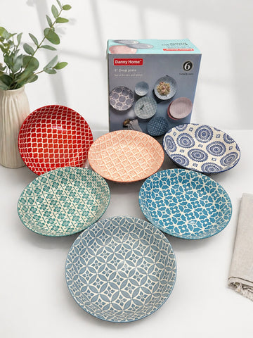 Danny Home Multicolour Deep Plate (6Pcs)