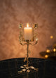 Luxury Floral Metal & Glass Candle Stand