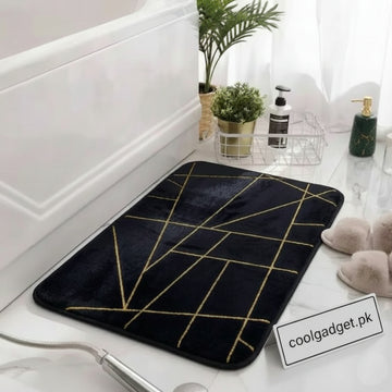 Luxurious Gold Stripe Anti-Slip Faux Rabbit Fur Mat ( A-1 )