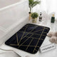 Luxurious Gold Stripe Anti-Slip Faux Rabbit Fur Mat ( A-1 )