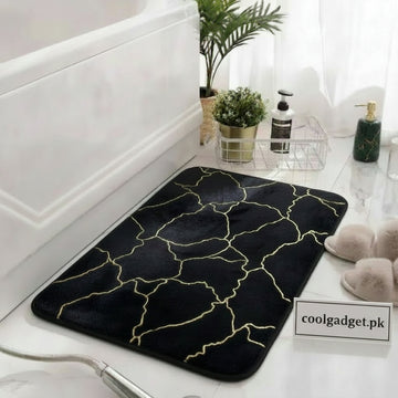 Luxurious Gold Stripe Anti-Slip Faux Rabbit Fur Mat ( A-3 )