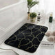 Luxurious Gold Stripe Anti-Slip Faux Rabbit Fur Mat ( A-3 )