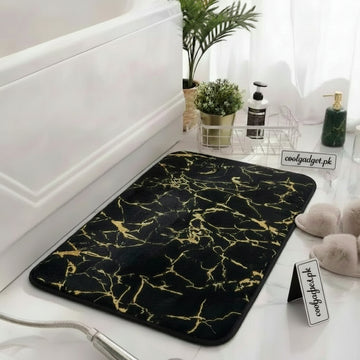 Luxurious Gold Stripe Anti-Slip Faux Rabbit Fur Mat ( A-4 )