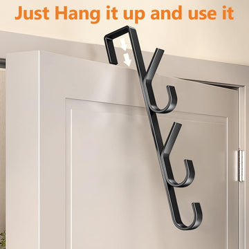 1Pcs Over Door Hooks, 5 Hooks Over Door Hanger, Vertical Over The Door Coat Hanger,