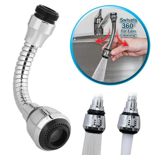 Turbo Flex 360-Degree Rotatable Flexible Faucet Sprayer