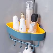 Bathroom Corner Shelf, Wall-Mounted Corner Shelf Storage Rack, kitchen Punch Free Organizer