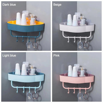 Bathroom Corner Shelf, Wall-Mounted Corner Shelf Storage Rack, kitchen Punch Free Organizer