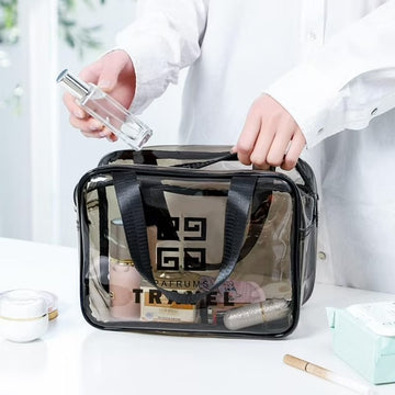 Transparent Bag Airplane Travel Kit, PVC Travel Toiletry Bag, Transparent Makeup Bag Men/Women