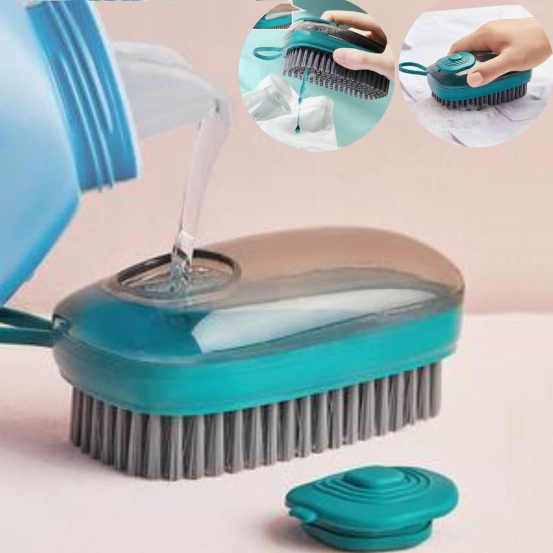 Liquid Soap Dispenser Hydraulic Scrub Brush, Laundry Clothes And Shoes Scrubbing Brush, Household Cleaning Brush