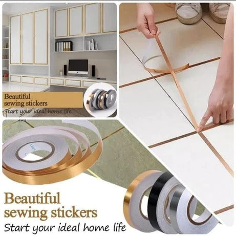 Metallic Floor Sealing Sticker, Tile Tape Sticker, Self Adhesive Sealing Foil Strips