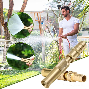 Golden Brass Nozzle Adjustable Sprayer Water Gun Car Wash Garden House Cleaning Tool Gardening