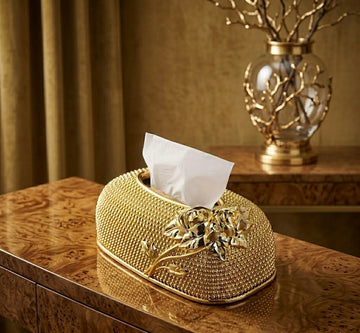 Tissue Box 3D Rose Carving Eco-Friendly Tissue Container