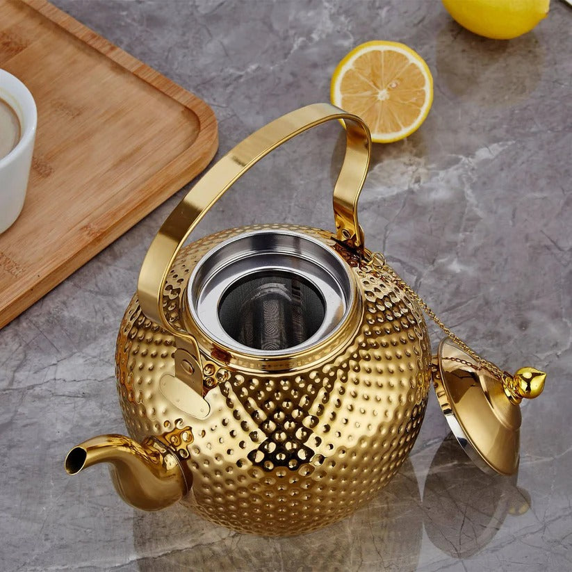 Luxury Golden Dot Stainless Steel Tea Kettle