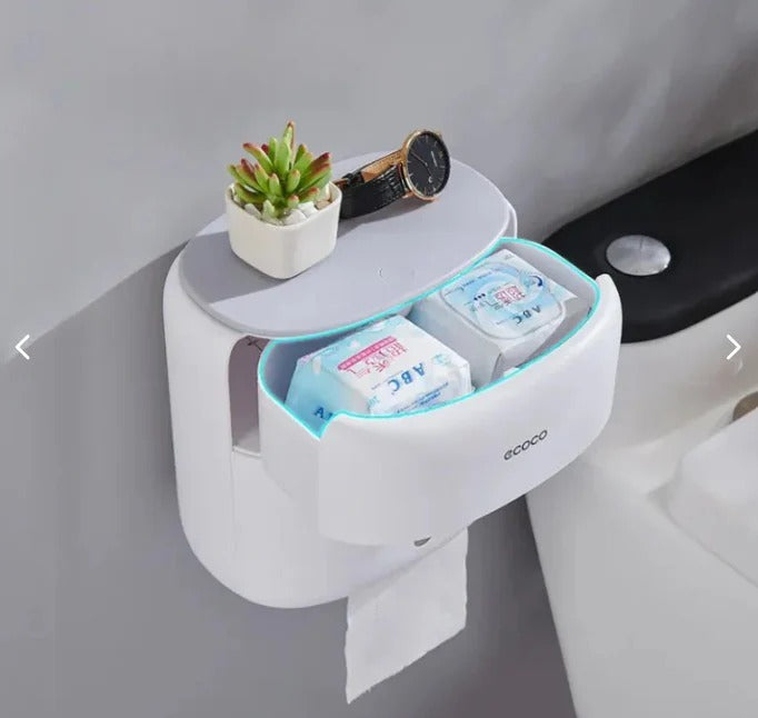 Ecoco Double-Layer Wall-Mounted Tissue & Storage Box
