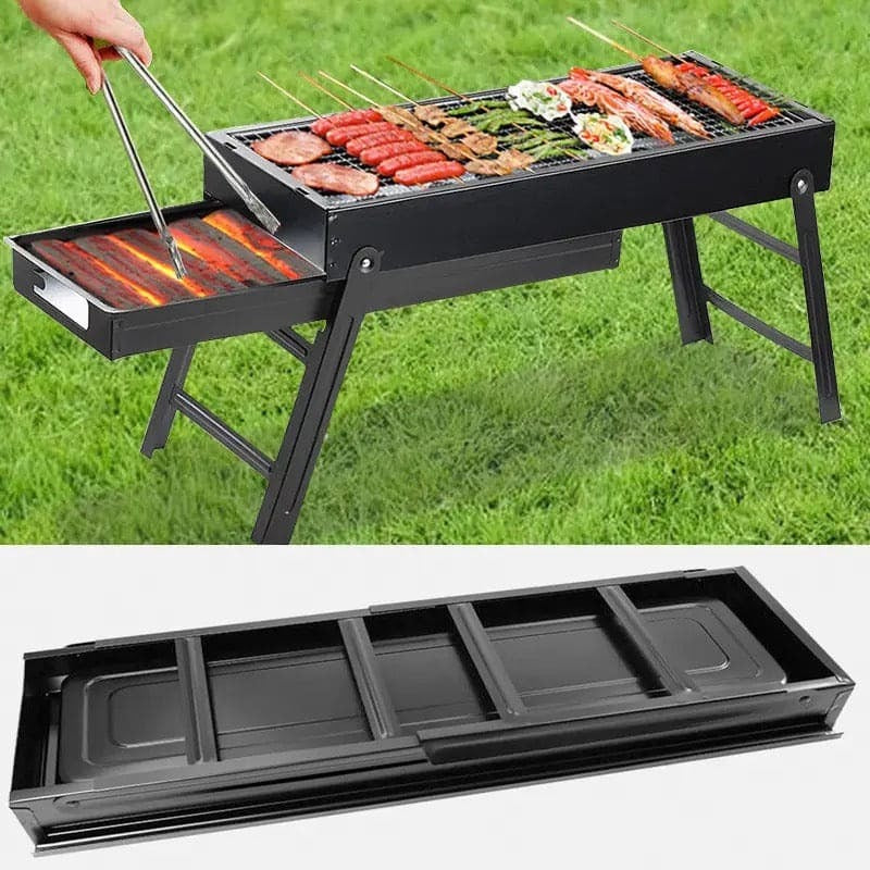 Ashtray BBQ Grill, Charcoal Grill With Stand, Drawer Type Ash Accumulator