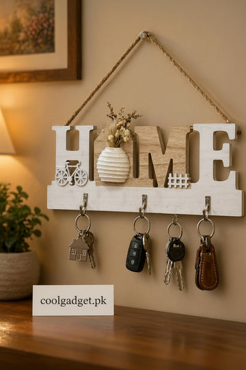 Home Decorative Wooden Key Holder & Wall Organizer