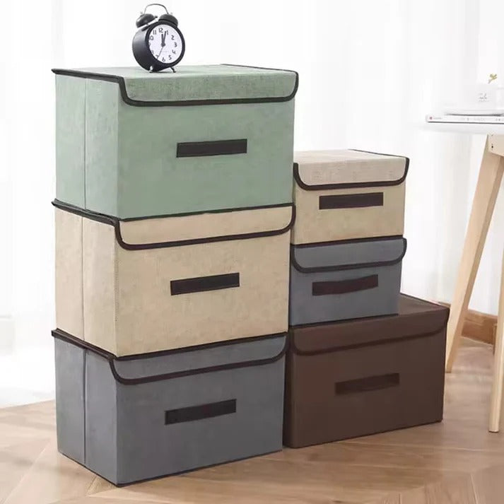 Foldable Non-Woven Storage Box with Lid