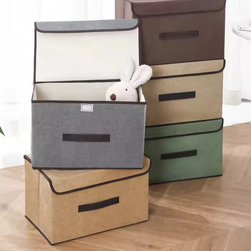Foldable Non-Woven Storage Box with Lid