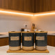 Ceramic Tea Coffee Sugar Canister Set with Wooden Lids