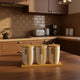 Ceramic Tea Coffee Sugar Canister Set with Wooden Lids