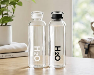 H2o Signature Clear Glass Water Bottle 750ML