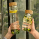 Time Stone Borosilicate Glass Bottle With Bamboo Lid