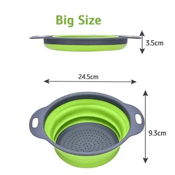 Silicone colander fruit and vegetable washing basket strainer with handle - view 4