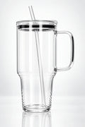 Danny Home 1200ML glass tumbler with straw and lid - view 4