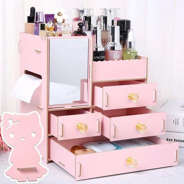 Wooden Cosmetic Jewelry Organizer