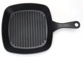 Danny Home square cast iron grill pan with premium wooden base for professional food presentation.
