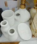 Modern Nordic ceramic bathroom vanity set designed to organize bathroom essentials with a stylish and elegant finish.