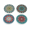 Premium porcelain drink coaster with elegant Bohemian pattern for protecting tables from heat and water marks.