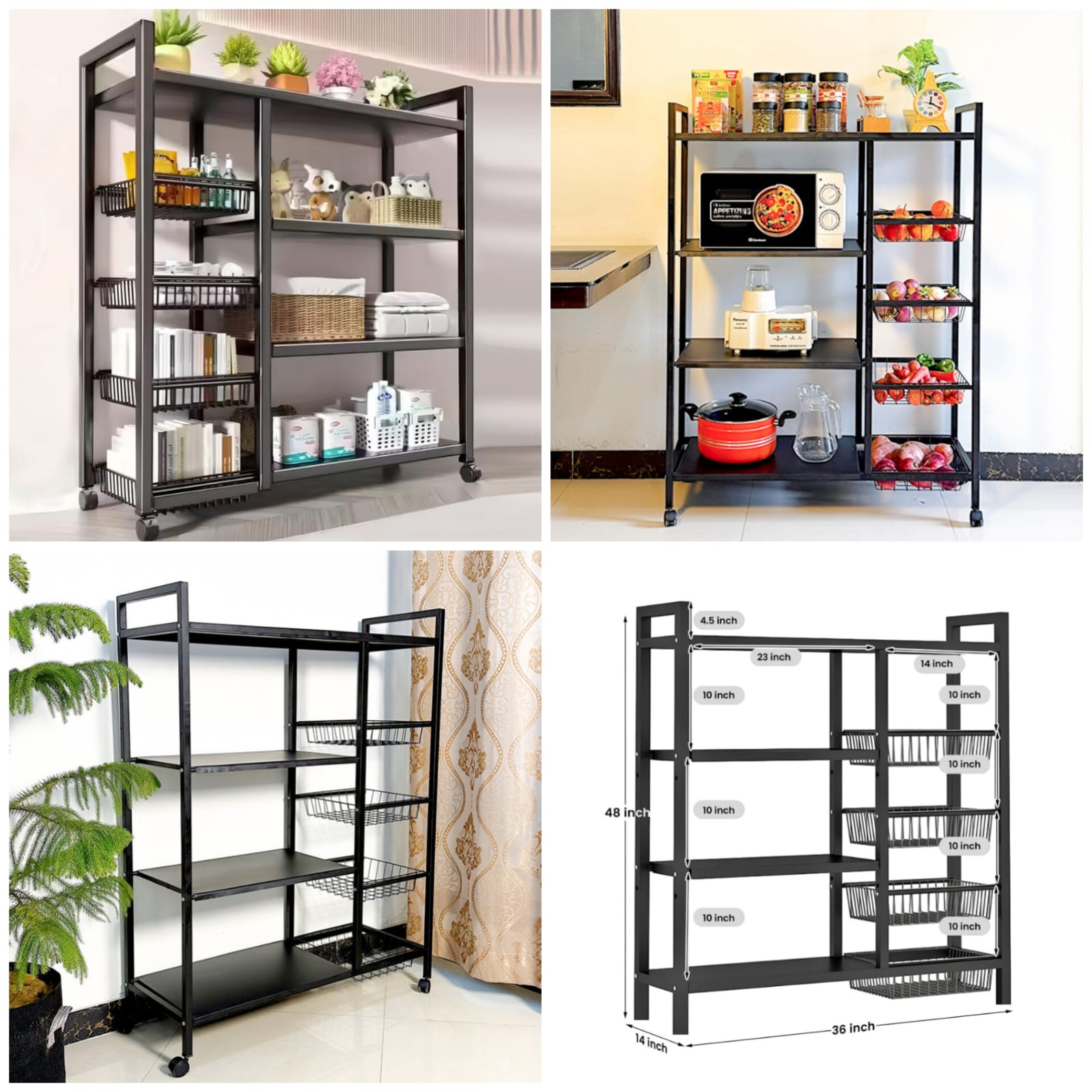 Four-layer Kitchen Basket Storage Rack - My Store